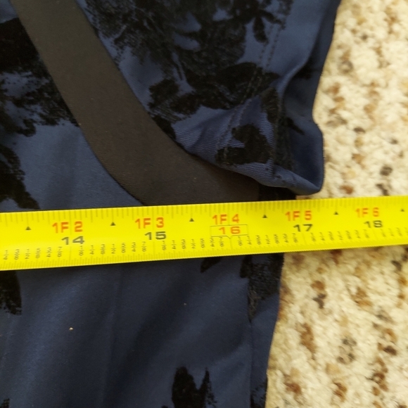 Amanda Lane Womens Blue and Black Floral Striped A-Line Dress Size 10 Cocktail - Picture 5 of 13